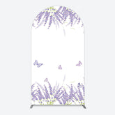 Aperturee - Aperturee Lavender Spring Butterfly Cute Wedding Arch Backdrop